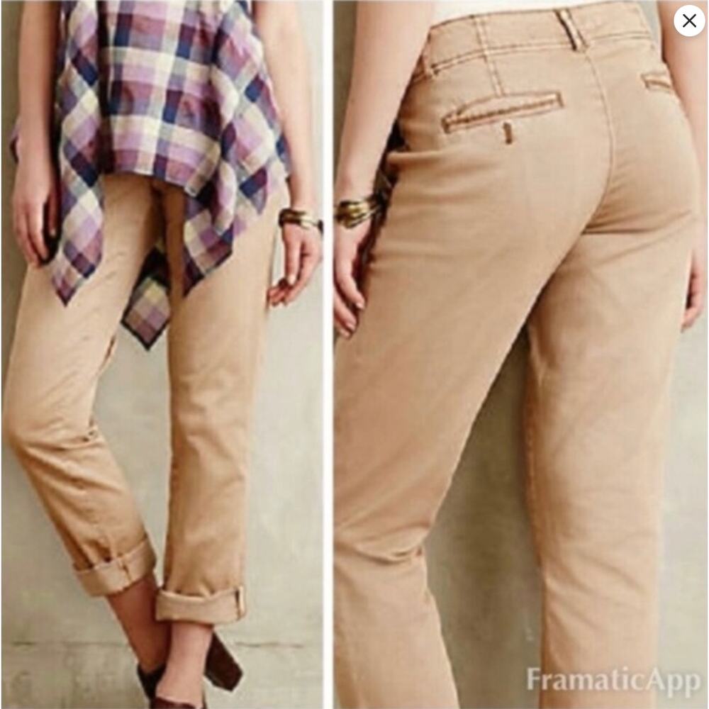 Chino by Anthropologie relaxed fit neutral core pants‎ tan size 32